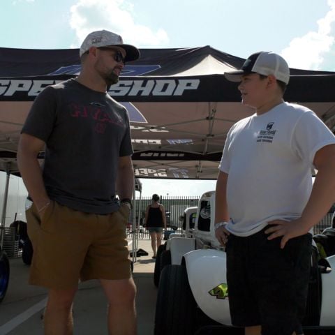 Ricky Stenhouse Jr. meets Legends racers